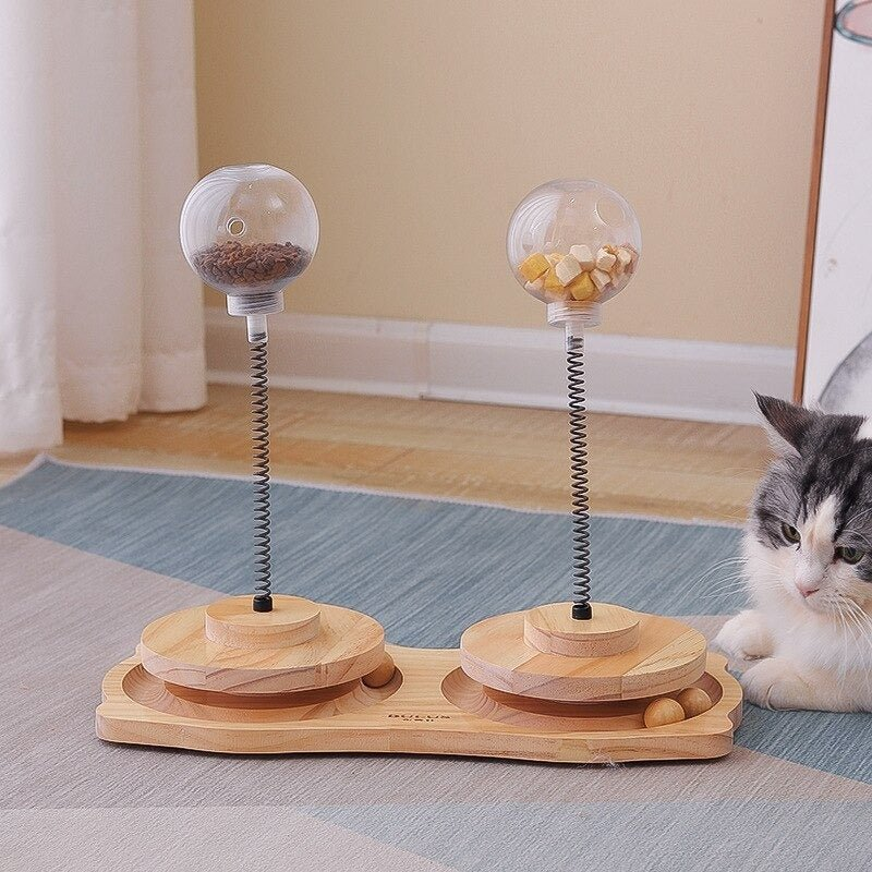 Cat Treats Dispenser Toy – Catnip Spring Slow Feeder Pet Toy